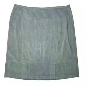 Norton McNaughton Grey Front Slit Plus Size Knee Length Skirt Business Wear
